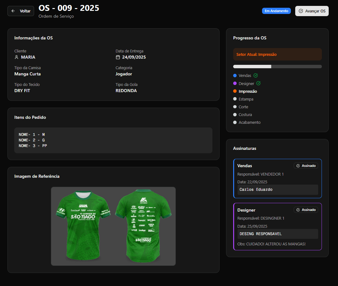 criação de OS com facilidade